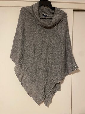 Kavu Cozy Gray Women's Poncho Sweater - Lightweight Cowl Neck